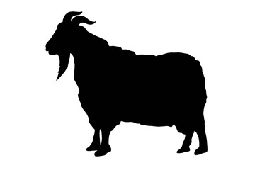 silhouette of a goat that can be used in designs.