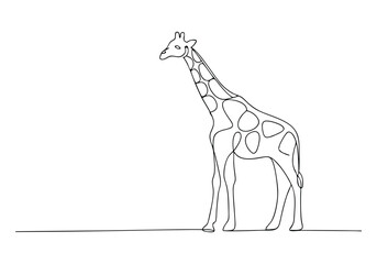 Continuous One-Line Drawing of a Giraffe - Minimalist Wildlife Art