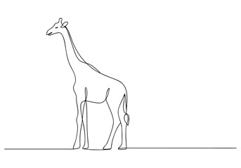 Continuous One-Line Drawing of a Giraffe - Minimalist Wildlife Art