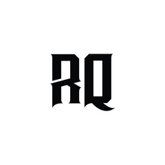RQ monogram logo design letter text name symbol monochrome logotype alphabet character simple logo