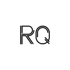 RQ monogram logo design letter text name symbol monochrome logotype alphabet character simple logo