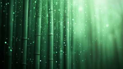 Serene Bamboo Forest  Mystical Green  Nature Background  Tranquil Scene