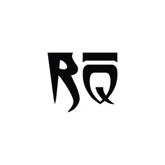 RQ monogram logo design letter text name symbol monochrome logotype alphabet character simple logo
