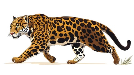 Naklejka premium Jaguar cartoon on white background