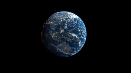 Fototapeta premium Earth from Space: A stunning, detailed view of planet Earth as seen from space, showcasing its vibrant blue oceans, swirling clouds, and continents.
