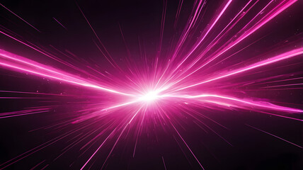 Cosmic Burst: A vibrant, abstract depiction of a cosmic explosion, with swirling streaks of pink light emanating from a central white point against a dark backdrop. The image is suggestive of energy.