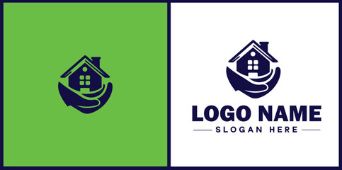 Property Management icon Estate management Real estate management Property administration flat logo sign symbol editable vector