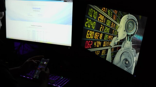 Man creates DeepSeek profile, new released Chinese AI app experience - 4k steady shot