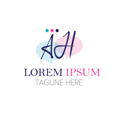 A and H letter mark Logo, AH letter together vector illustration, consultation or any business or service. Dummy text on white background.