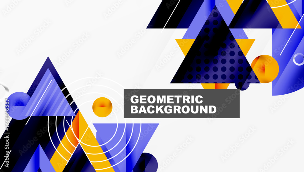 Aufkleber Modern geometric background - overlapping triangles with smooth gradients and semi-transparency