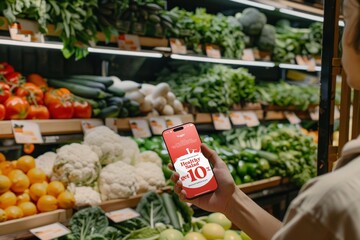 Phone screen showing online discount