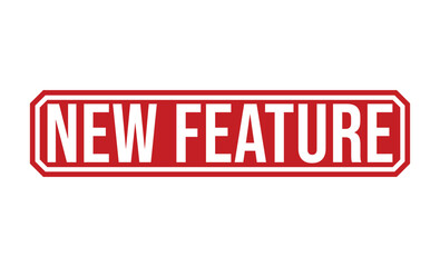 NEW FEATURE Red rubber stamp on white background. NEW FEATURE stamp sign. NEW FEATURE stamp.