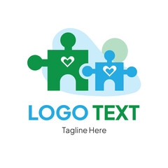 Colorful mental health or counselling based logo for medical field vector illustration with dummy text on white background.