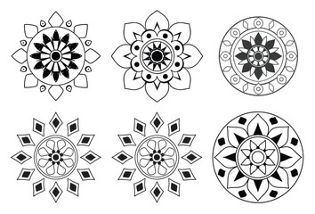 various mandala collections ,Ornamental mandala patterns with unique design