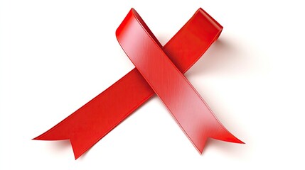 Red Ribbon Banner: Red ribbon banner design material for decorations.