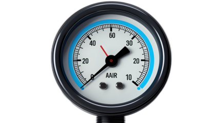 A highly detailed realistic illustration of a pressure neumatic meter