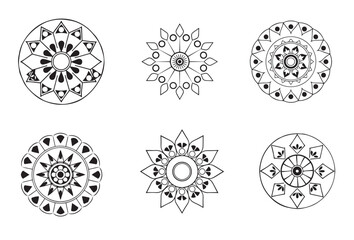 various mandala collections ,Ornamental mandala patterns with unique design