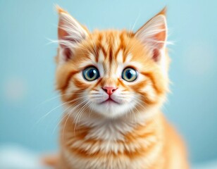Fototapeta premium Adorable Ginger Kitten Portrait: A Captivating Gaze