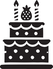 Birthday Cake with Candles Silhouette