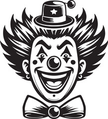 Classic Clown Face Silhouette Vector | Circus & Carnival Theme