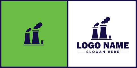 Manufacturing Company icon Industrial company Manufacturing firm Production company flat logo sign symbol editable vector