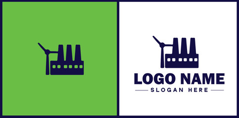 Obraz premium Manufacturing Company icon Industrial company Manufacturing firm Production company flat logo sign symbol editable vector