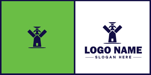 Manufacturing Company icon Industrial company Manufacturing firm Production company flat logo sign symbol editable vector
