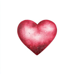 Fototapeta premium vibrant burgundy heart illustration with textured finish, perfect for romantic themes and designs. This hand drawn artwork adds touch of love and creativity to any project