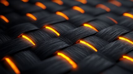 Illuminated Carbon Fiber Weave  Abstract Texture Background