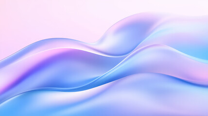 Fototapeta premium Smooth gradients create abstract wavy patterns in blue and pink hues, evoking sense of calm and tranquility. gentle flow of colors enhances visual appeal