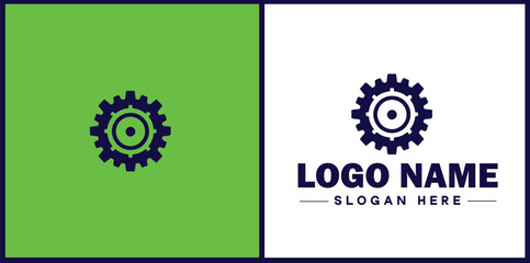 Manufacturing Company icon Industrial company Manufacturing firm Production company flat logo sign symbol editable vector