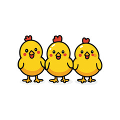 Three Cute Baby Chicks