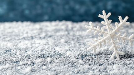 sparkling snowflake resting on snowy surface, evoking winter beauty