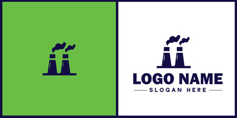 Manufacturing Company icon Industrial company Manufacturing firm Production company flat logo sign symbol editable vector