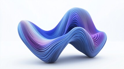 Isolated on a white background are abstract wavy lines in blue and purple that allude to contemporary technology or design. 