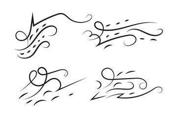 Vintage Filigree Swirls, calligraphy font style Decorative Elements, Text Ornaments curly thin line swings swashes, Flourishes Swirls, text divider, flourish Swirl ornament stroke, scroll design