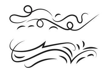 Vintage Filigree Swirls, calligraphy font style Decorative Elements, Text Ornaments curly thin line swings swashes, Flourishes Swirls, text divider, flourish Swirl ornament stroke, scroll design