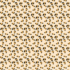 Seamless pattern with leopard print. Animal skin texture.