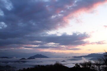 朝焼けと雲海