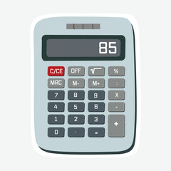 Calculator Vector Illustration Sticker. Vector sticker of a basic calculator. Ideal for education, math, and office designs