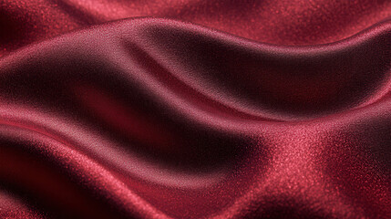 Fototapeta premium Crimson Silk Drape: Luxurious folds of deep crimson silk create a captivating texture, shimmering with subtle highlights and shadows.