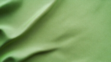 Fototapeta premium Green Fabric Drape: Abstract texture of soft green fabric with gentle folds and ripples, showcasing its luxurious sheen and smooth surface. 
