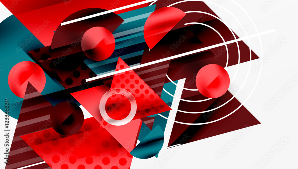 Aufkleber Modern geometric background - overlapping triangles with smooth gradients and semi-transparency