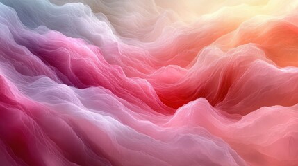 Abstract waves of pink and purple hues create a dreamy, ethereal landscape.