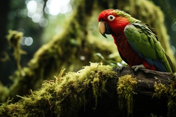 Red parrot nature outdoors animal.