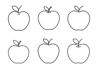 Apple line art icon set for apps and websites, Apple icon
