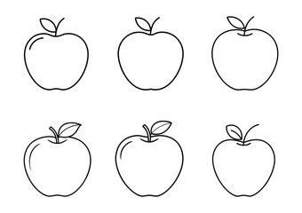 Apple line art icon set for apps and websites, Apple icon