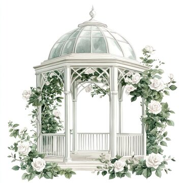 recommend clip art: Elegant garden gazebo illustration