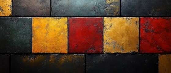 Modern abstract textured wall panels in earthy tones, perfect for backgrounds, banners, and designs related to industrial aesthetics or Black History Month.