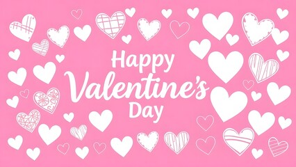 Valentines Day greeting card with hearts